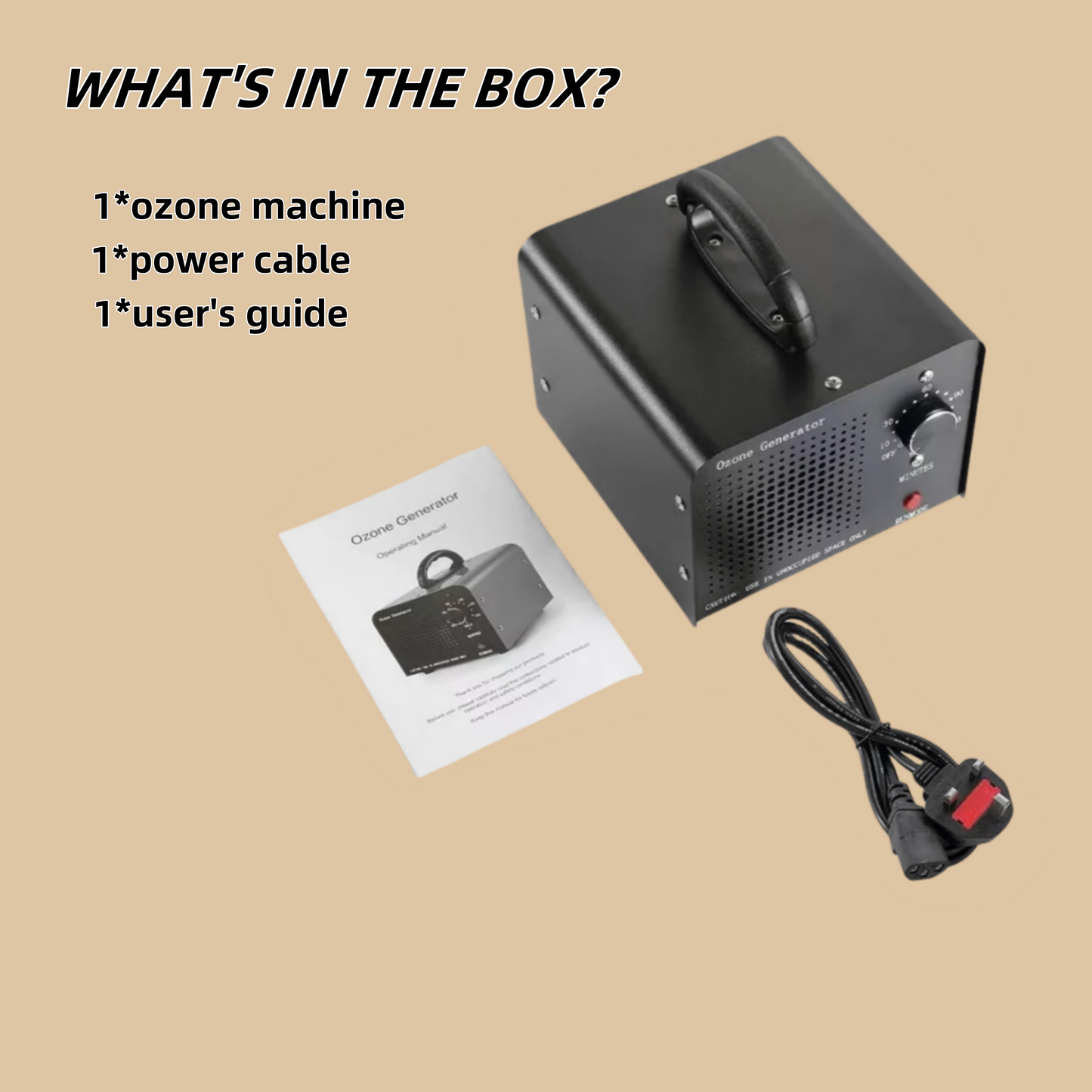 Ozone Generator, 50000mg, 2 Hours Aldehyde Removal Rate of up to 96%, for Car Home,Smoke, Pet,ozone machine.