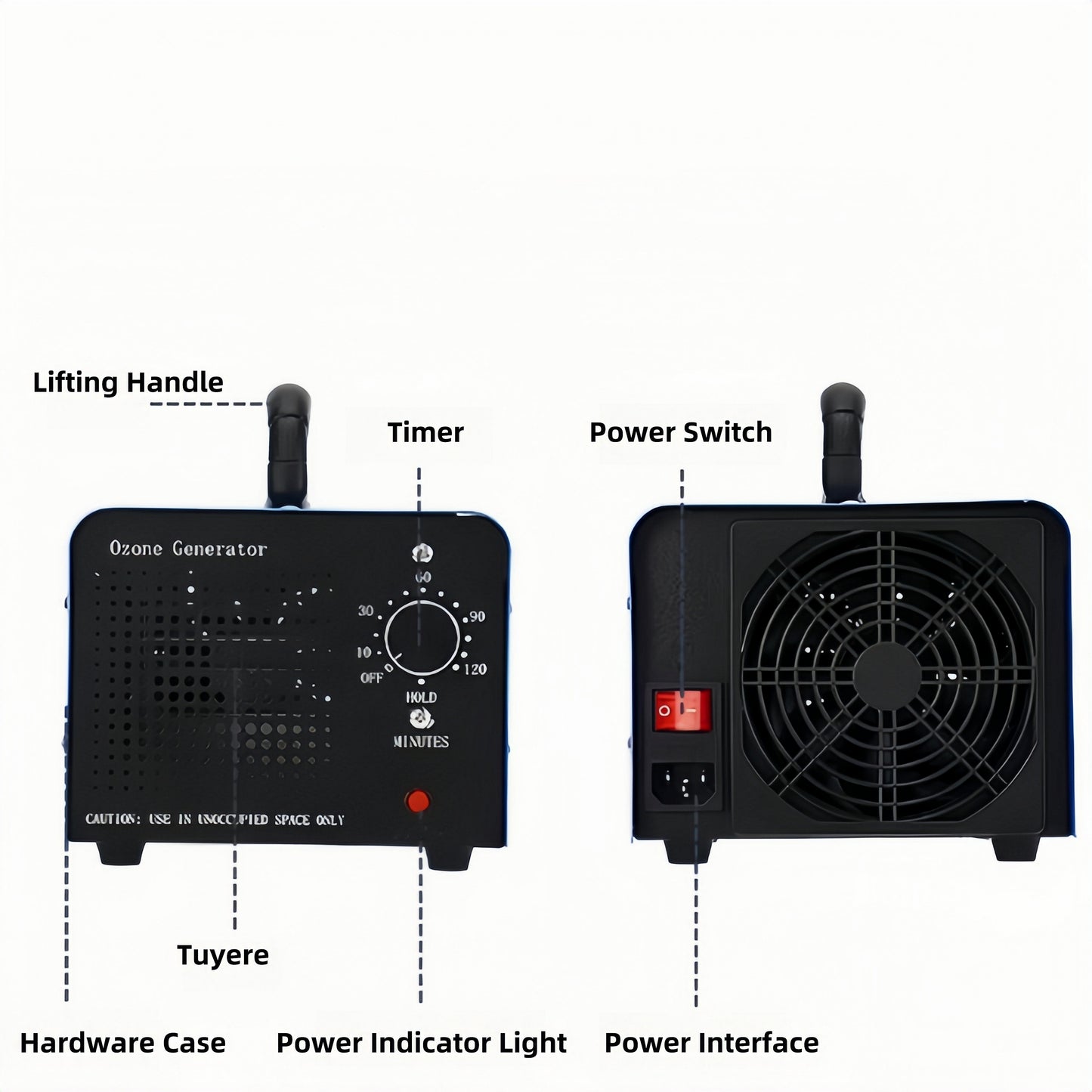 Ozone Generator, 50000mg, 2 Hours Aldehyde Removal Rate of up to 96%, for Car Home,Smoke, Pet,ozone machine.